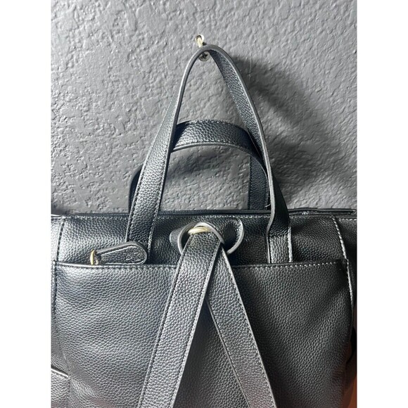 Lily Jade Brittany Convertible Tote Diaper Bag Black Vegan Leather Tassel Travel - Picture 12 of 16